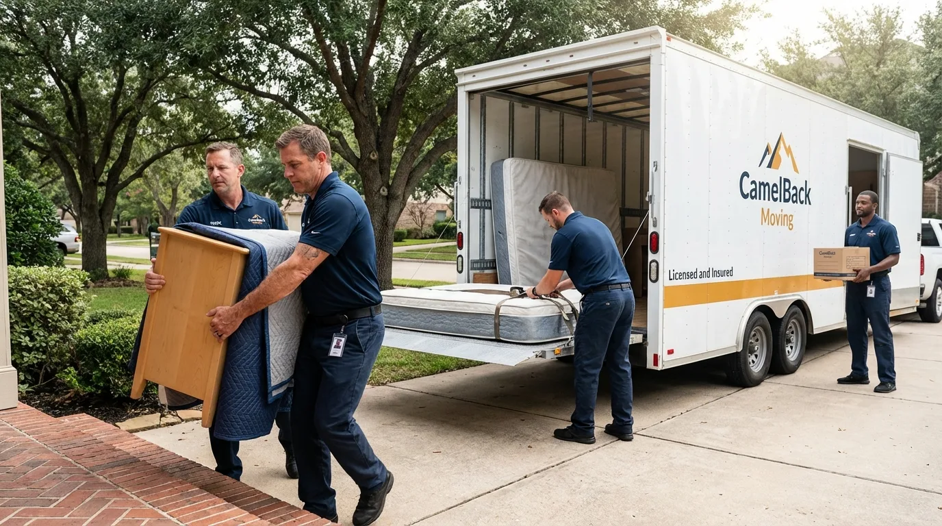 Crew loading residential truck for cross-state move from Willoughby, OH