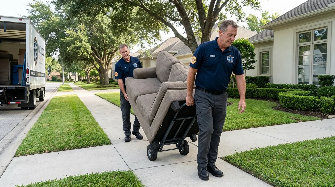 Local residential moving crew loading furniture in Willoughby, OH
